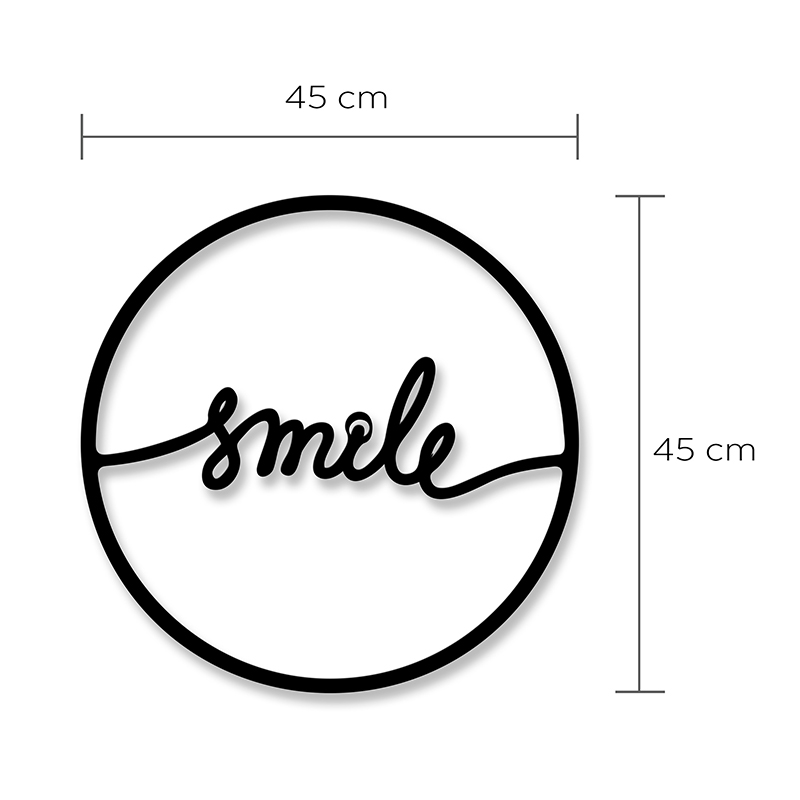 Διακοσμητικό τοίχου Smile Megapap μεταλλικό χρώμα μαύρο 45x2x45εκ. Διακοσμητικό τοίχου Smile Megapap μεταλλικό χρώμα μαύρο 45x2x45εκ.