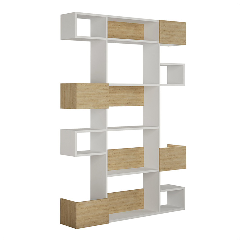 Βιβλιοθήκη Niho Megapap χρώμα λευκό - φυσικό οξιάς 120x25,3x171εκ. Βιβλιοθήκη Niho Megapap χρώμα λευκό - φυσικό οξιάς 120x25,3x171εκ.