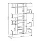 Βιβλιοθήκη Niho Megapap χρώμα λευκό - φυσικό οξιάς 120x25,3x171εκ. Βιβλιοθήκη Niho Megapap χρώμα λευκό - φυσικό οξιάς 120x25,3x171εκ.