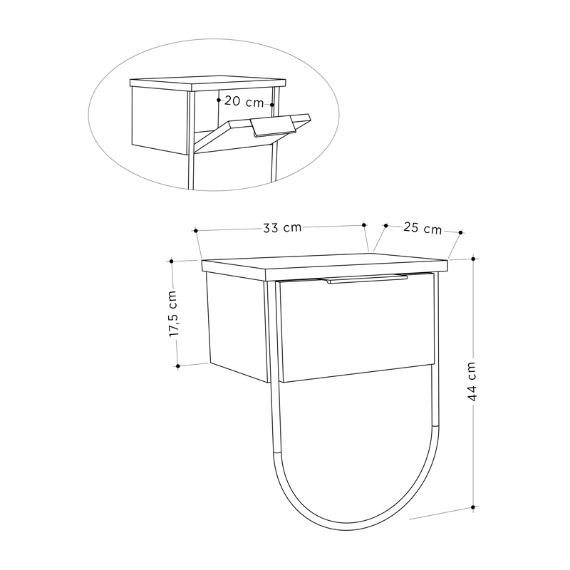 Κομοδίνο επιτοίχιο Norfolk Megapap χρώμα λευκό 33x25x44εκ. Κομοδίνο επιτοίχιο Norfolk Megapap χρώμα λευκό 33x25x44εκ.