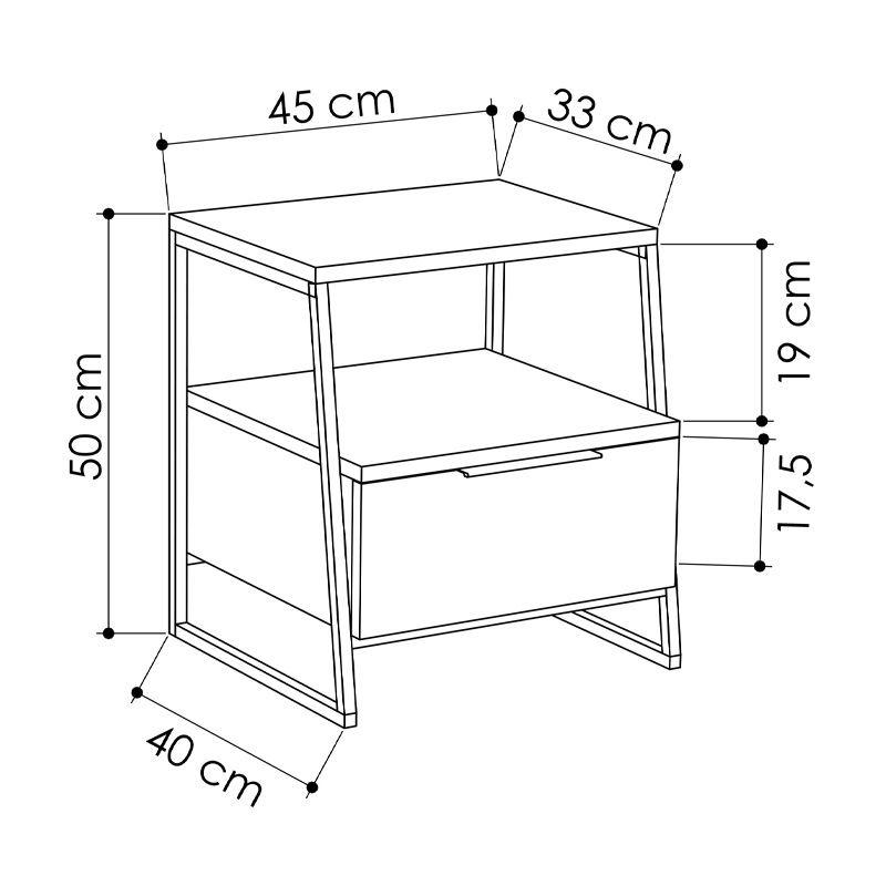 Κομοδίνο μελαμίνης Pal Megapap χρώμα φυσικό οξιάς 45x40x50εκ. Κομοδίνο μελαμίνης Pal Megapap χρώμα φυσικό οξιάς 45x40x50εκ.