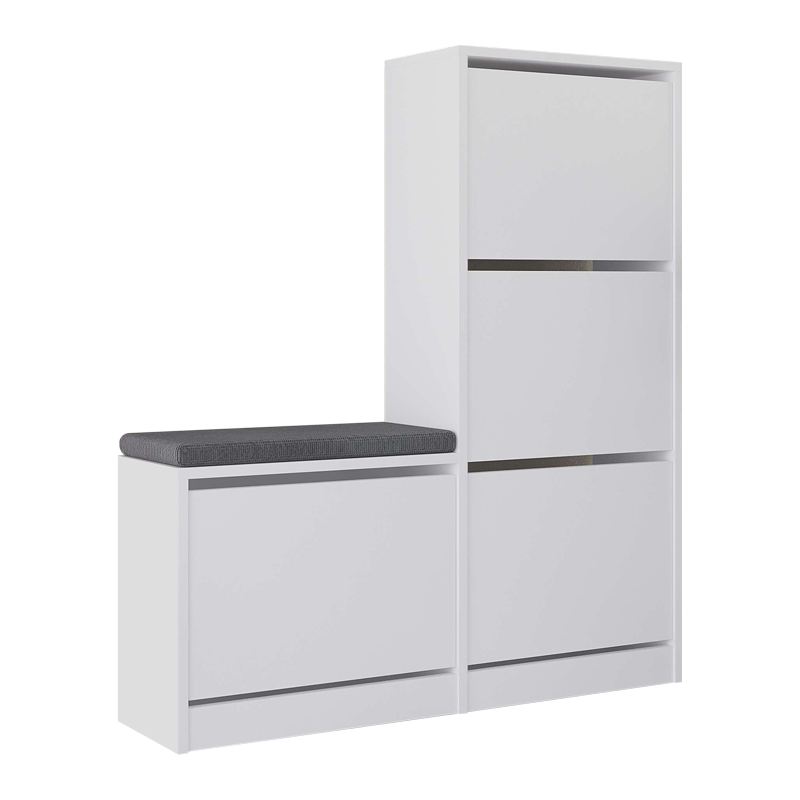 Παπουτσοθήκη Dude Megapap χρώμα λευκό 104,8x26x118,5εκ. Παπουτσοθήκη Dude Megapap χρώμα λευκό 104,8x26x118,5εκ.