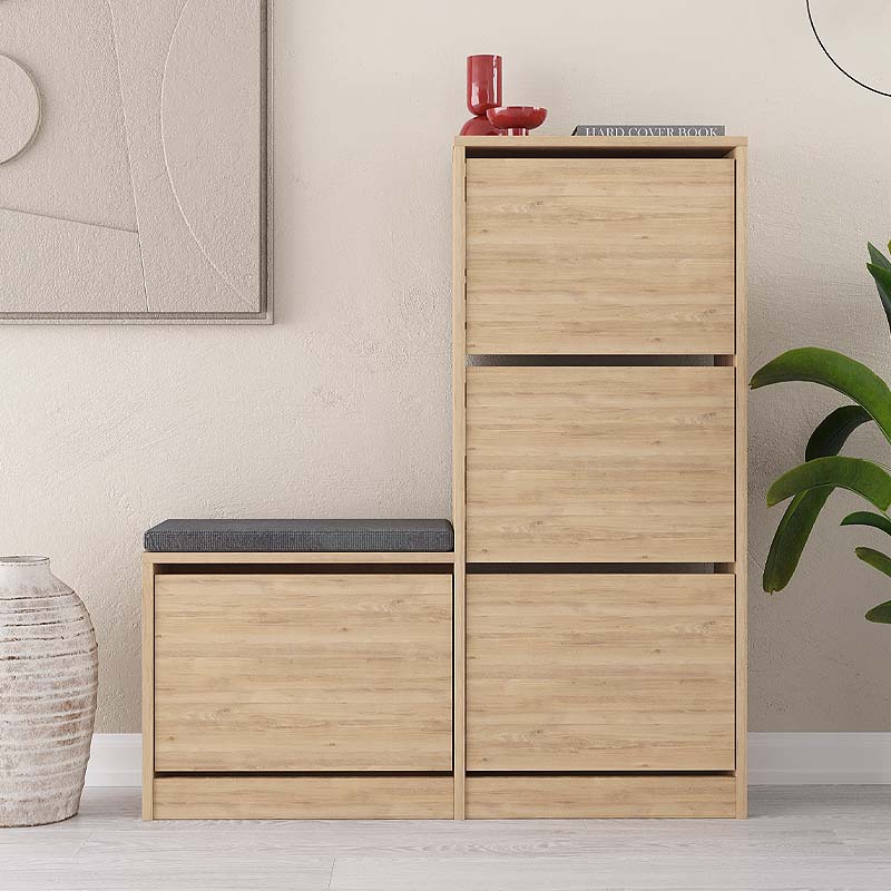 Παπουτσοθήκη Dude Megapap χρώμα φυσικό οξιάς 104,8x26x118,5εκ. Παπουτσοθήκη Dude Megapap χρώμα φυσικό οξιάς 104,8x26x118,5εκ.