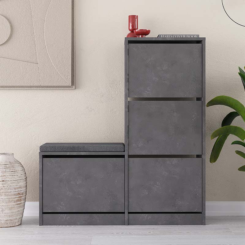 Παπουτσοθήκη Dude Megapap χρώμα γκρι ρετρό104,8x26x118,5εκ. Παπουτσοθήκη Dude Megapap χρώμα γκρι ρετρό104,8x26x118,5εκ.