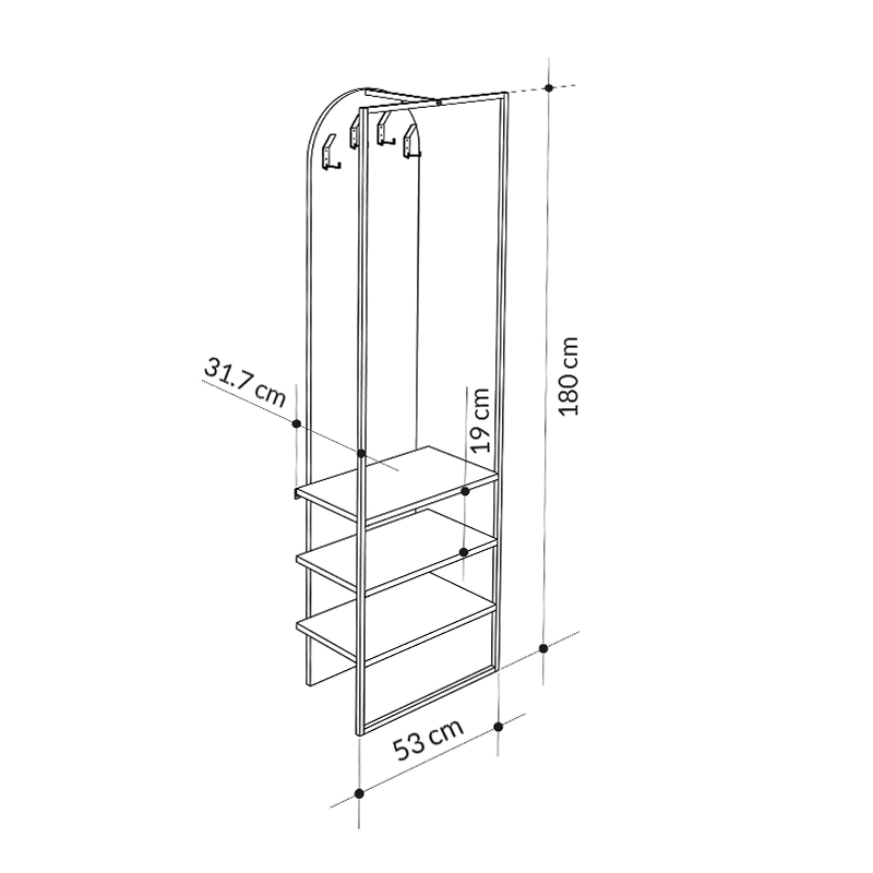 Έπιπλο εισόδου Archy Megapap χρώμα sapphire oak 53x31,7x180εκ. Έπιπλο εισόδου Archy Megapap χρώμα sapphire oak 53x31,7x180εκ.