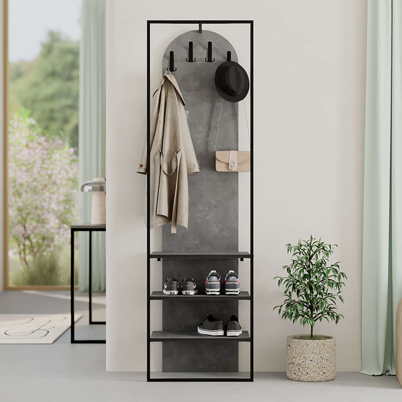Έπιπλο εισόδου Archy Megapap χρώμα γκρι ρετρό 53x31,7x180εκ. Έπιπλο εισόδου Archy Megapap χρώμα γκρι ρετρό 53x31,7x180εκ.