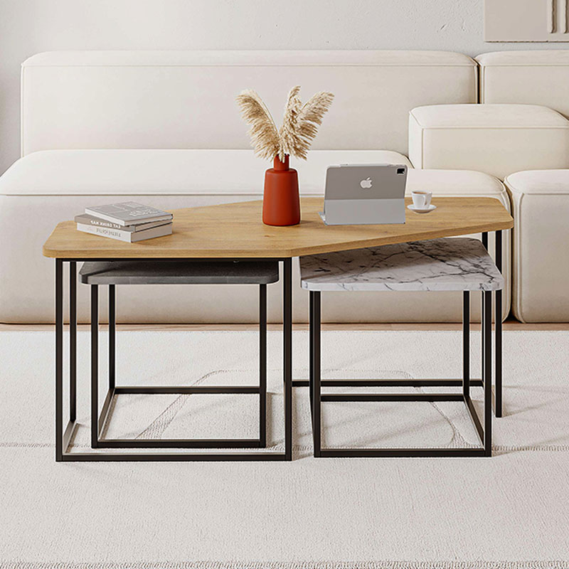 Τραπεζάκι σαλονιού σετ 3 τμχ. Nesty Megapap χρώμα saphhire oak - γκρι ρετρό - λευκό εφέ μαρμάρου 110x60x48εκ. Τραπεζάκι σαλονιού σετ 3 τμχ. Nesty Megapap χρώμα saphhire oak - γκρι ρετρό - λευκό εφέ μαρμάρου 110x60x48εκ.