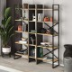 Βιβλιοθήκη Detroit Megapap χρώμα sapphire oak - silky black 143,5x35,2x175εκ. Βιβλιοθήκη Detroit Megapap χρώμα sapphire oak - silky black 143,5x35,2x175εκ.