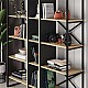 Βιβλιοθήκη Detroit Megapap χρώμα sapphire oak - silky black 143,5x35,2x175εκ. Βιβλιοθήκη Detroit Megapap χρώμα sapphire oak - silky black 143,5x35,2x175εκ.