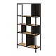 Βιβλιοθήκη Midi Megapap χρώμα sapphire oak - silky black 88x35x175εκ. Βιβλιοθήκη Midi Megapap χρώμα sapphire oak - silky black 88x35x175εκ.