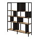Βιβλιοθήκη Maxi Megapap χρώμα sapphire oak - silky black 144x35x175εκ. Βιβλιοθήκη Maxi Megapap χρώμα sapphire oak - silky black 144x35x175εκ.