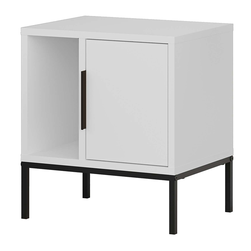 Κομοδίνο Glynn Megapap χρώμα λευκό 45x35x50εκ. Κομοδίνο Glynn Megapap χρώμα λευκό 45x35x50εκ.