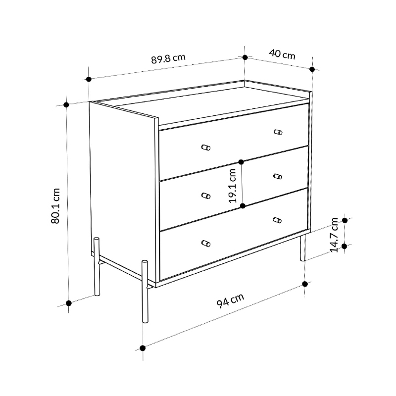 Συρταριέρα Malta Megapap χρώμα sapphire oak 94x40x80,1εκ. Συρταριέρα Malta Megapap χρώμα sapphire oak 94x40x80,1εκ.