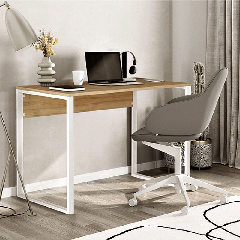Γραφείο εργασίας Inna Megapap χρώμα sapphire oak - λευκό 110x60x75εκ. Γραφείο εργασίας Inna Megapap χρώμα sapphire oak - λευκό 110x60x75εκ.