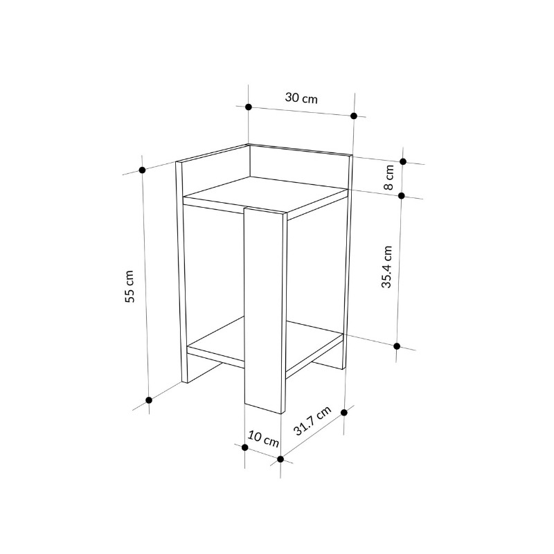 Κομοδίνο Elos Megapap χρώμα saphhire oak - silky black 30x31,7x55εκ. Κομοδίνο Elos Megapap χρώμα saphhire oak - silky black 30x31,7x55εκ.