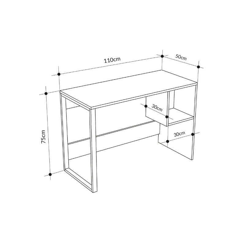 Γραφείο εργασίας Cubo Megapap χρώμα λευκό - sapphire oak 110x50x75εκ. Γραφείο εργασίας Cubo Megapap χρώμα λευκό - sapphire oak 110x50x75εκ.