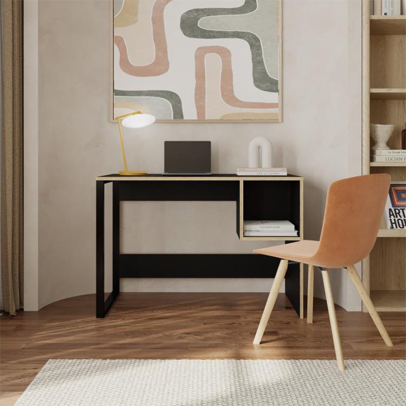 Γραφείο εργασίας Cubo Megapap χρώμα black wood 110x50x75εκ. Γραφείο εργασίας Cubo Megapap χρώμα black wood 110x50x75εκ.