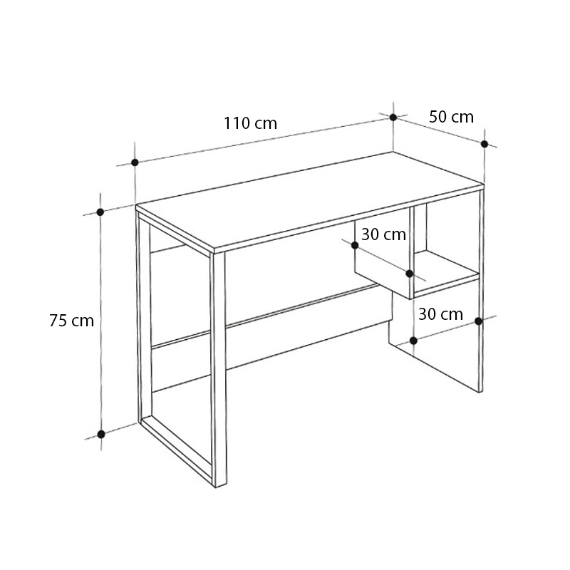 Γραφείο εργασίας Cubo Megapap χρώμα black wood 110x50x75εκ. Γραφείο εργασίας Cubo Megapap χρώμα black wood 110x50x75εκ.