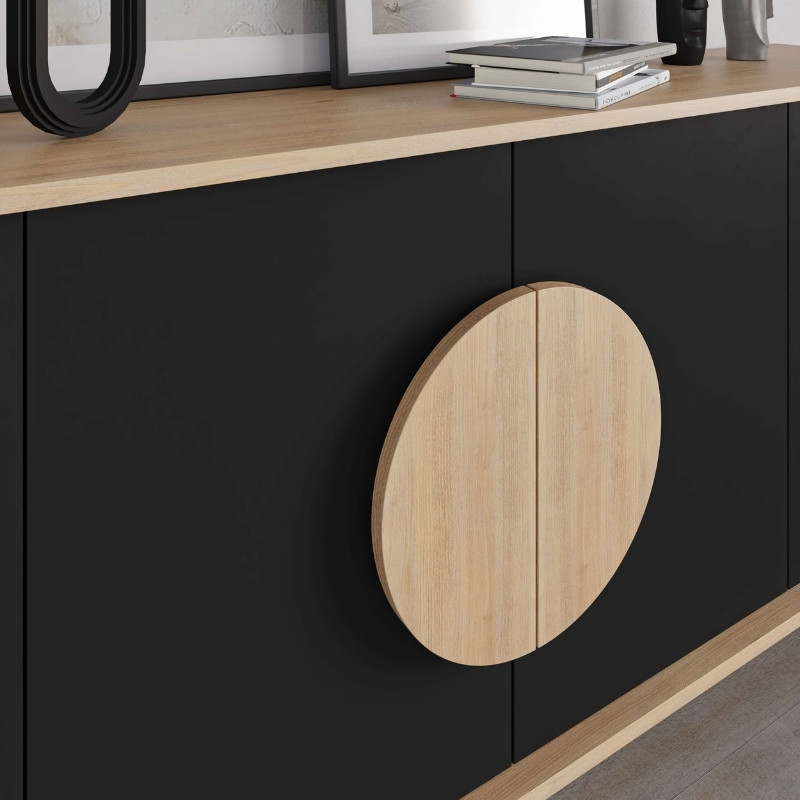Μπουφές Gora Megapap χρώμα sapphire oak - silky black 180x40x82εκ. Μπουφές Gora Megapap χρώμα sapphire oak - silky black 180x40x82εκ.