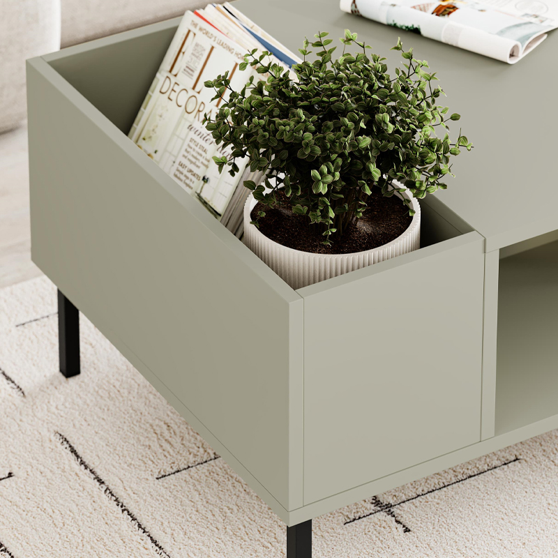 Τραπεζάκι σαλονιού Vena Megapap χρώμα ash green 100x60x42εκ. Τραπεζάκι σαλονιού Vena Megapap χρώμα ash green 100x60x42εκ.