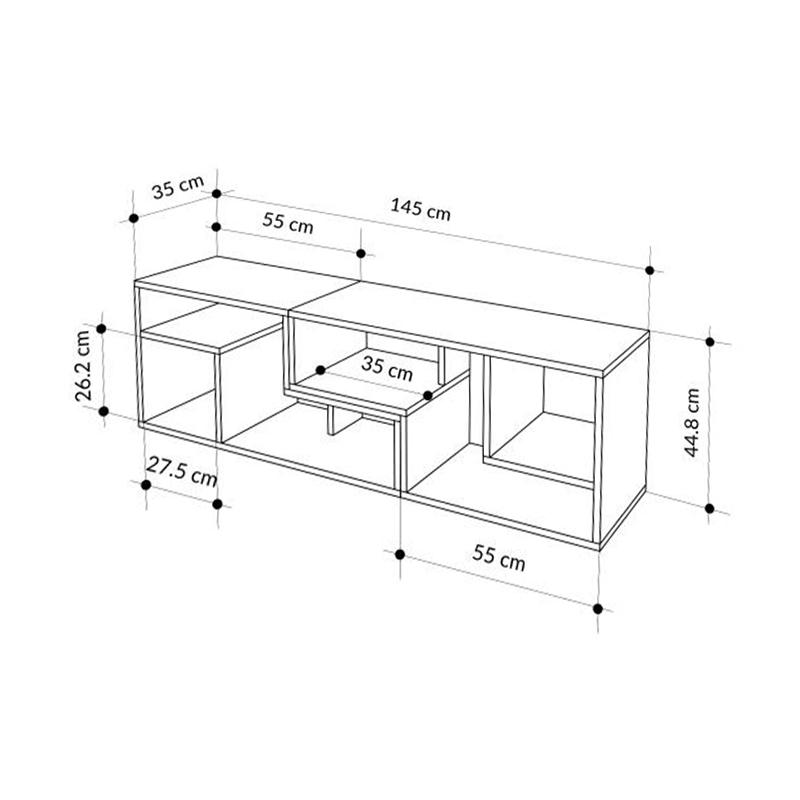 Έπιπλο τηλεόρασης Glis Megapap πολυμορφικό χρώμα sapphire oak - λευκό 145x35x44,8εκ. Έπιπλο τηλεόρασης Glis Megapap πολυμορφικό χρώμα sapphire oak - λευκό 145x35x44,8εκ.
