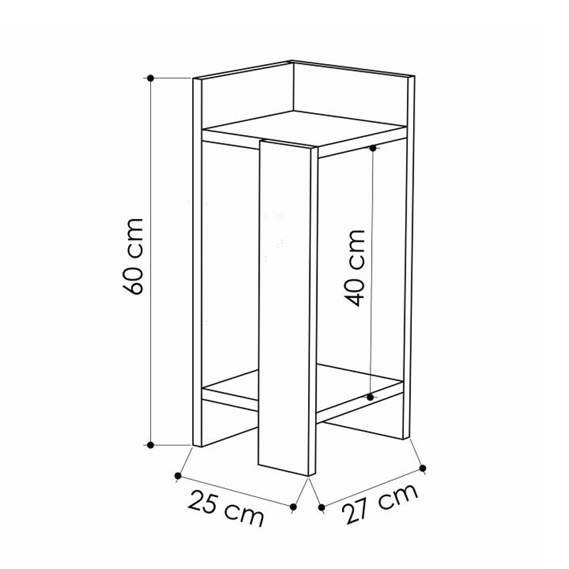 Κομοδίνο Elos Megapap αριστερό χρώμα sapphire oak - ανθρακί 25x27x60εκ. Κομοδίνο Elos Megapap αριστερό χρώμα sapphire oak - ανθρακί 25x27x60εκ.