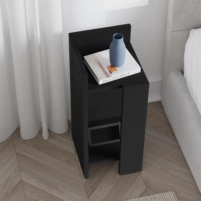 Κομοδίνο Elos Megapap αριστερό χρώμα black wood 25x27x60εκ. Κομοδίνο Elos Megapap αριστερό χρώμα black wood 25x27x60εκ.