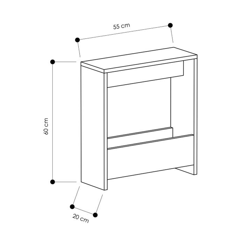 Τραπεζάκι βοηθητικό Simpi Megapap χρώμα λευκό 55x20x60εκ. Τραπεζάκι βοηθητικό Simpi Megapap χρώμα λευκό 55x20x60εκ.