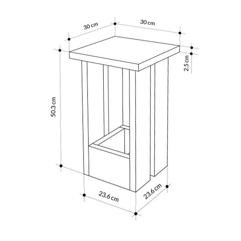 Τραπεζάκι βοηθητικό Tasos Megapap χρώμα sepet oak 30x30x50,3εκ. Τραπεζάκι βοηθητικό Tasos Megapap χρώμα sepet oak 30x30x50,3εκ.