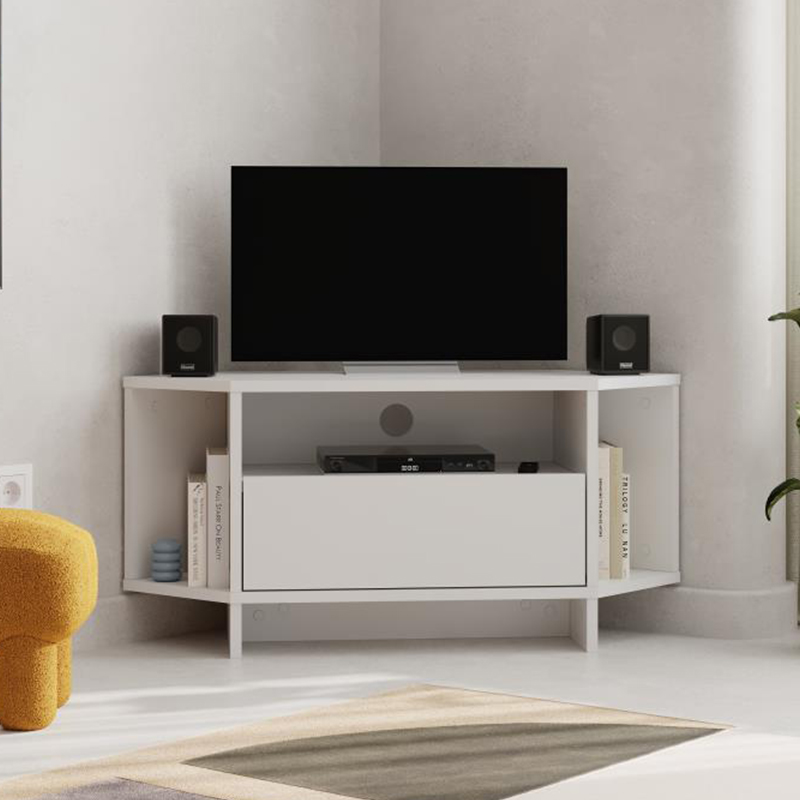 Έπιπλο τηλεόρασης γωνιακό Viva Megapap χρώμα λευκό 95,7x35,4x45εκ. Έπιπλο τηλεόρασης γωνιακό Viva Megapap χρώμα λευκό 95,7x35,4x45εκ.