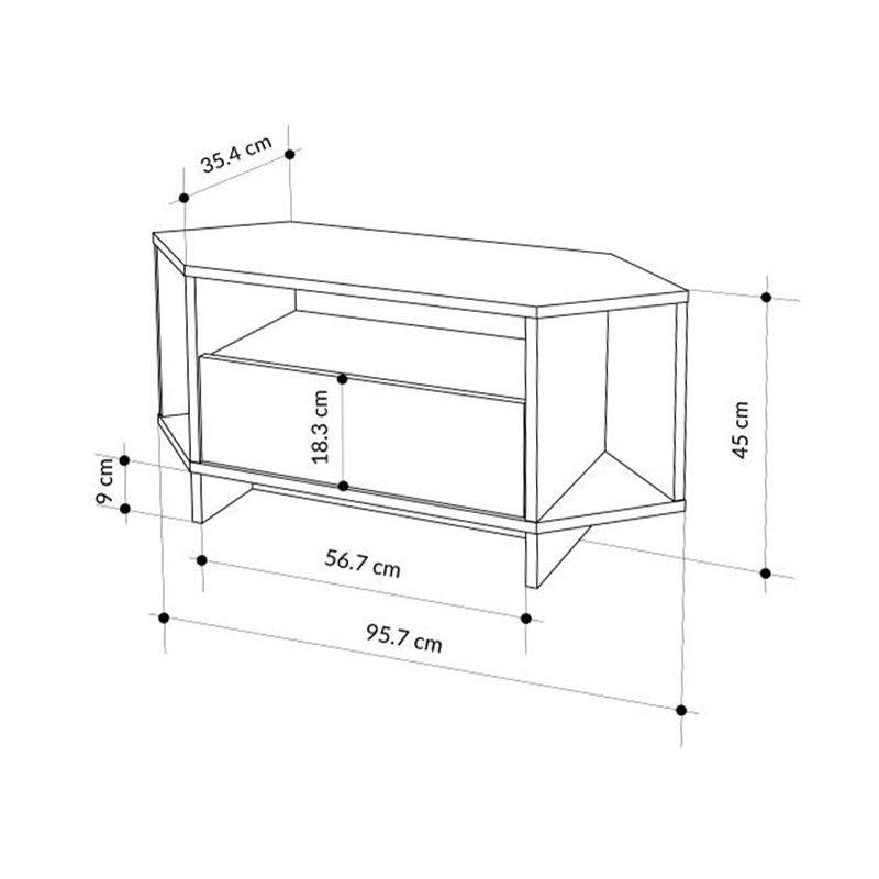 Έπιπλο τηλεόρασης γωνιακό Viva Megapap χρώμα sapphire oak 95,7x35,4x45εκ. Έπιπλο τηλεόρασης γωνιακό Viva Megapap χρώμα sapphire oak 95,7x35,4x45εκ.