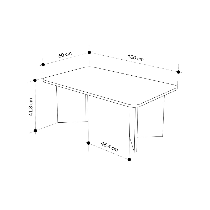 Τραπεζάκι σαλονιού Sam Megapap χρώμα neo travertine 100x60x41,8εκ.