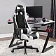 Καρέκλα γραφείου Gaming Alonso Megapap από τεχνόδερμα χρώμα λευκό - μαύρο 67x70x125/135 εκ.