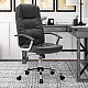 Καρέκλα γραφείου διευθυντική Arial Megapap από τεχνόδερμα χρώμα μαύρο 62x63x112/122εκ.