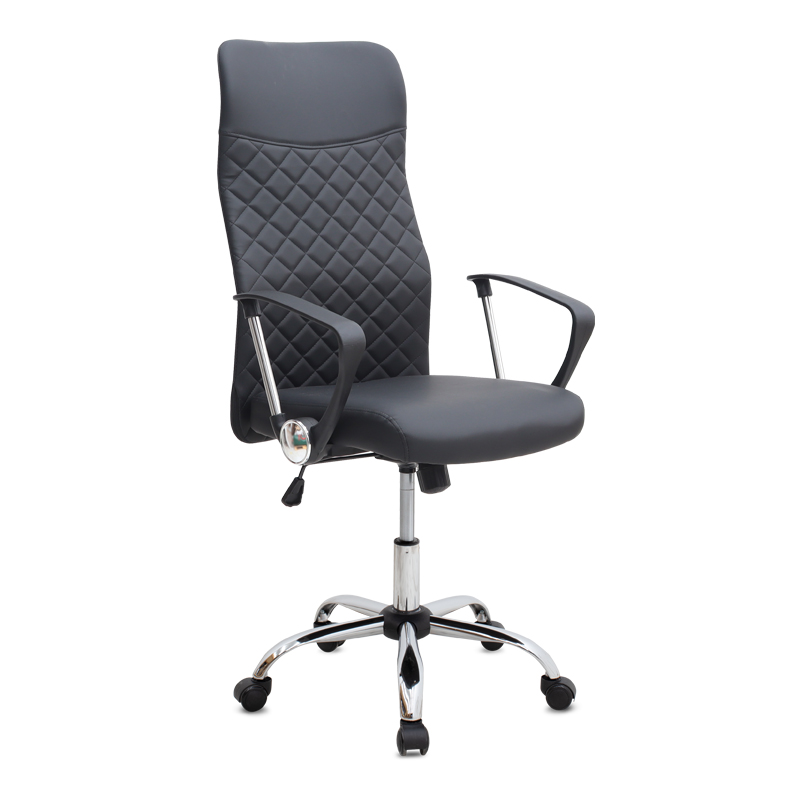 Καρέκλα γραφείου Novaro Megapap από τεχνόδερμα χρώμα μαύρο 61x68x111/121εκ.