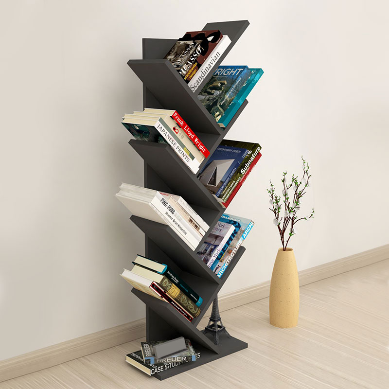 Βιβλιοθήκη μελαμίνης Milton Megapap χρώμα ανθρακί 44x22x121εκ. Βιβλιοθήκη μελαμίνης Milton Megapap χρώμα ανθρακί 44x22x121εκ.