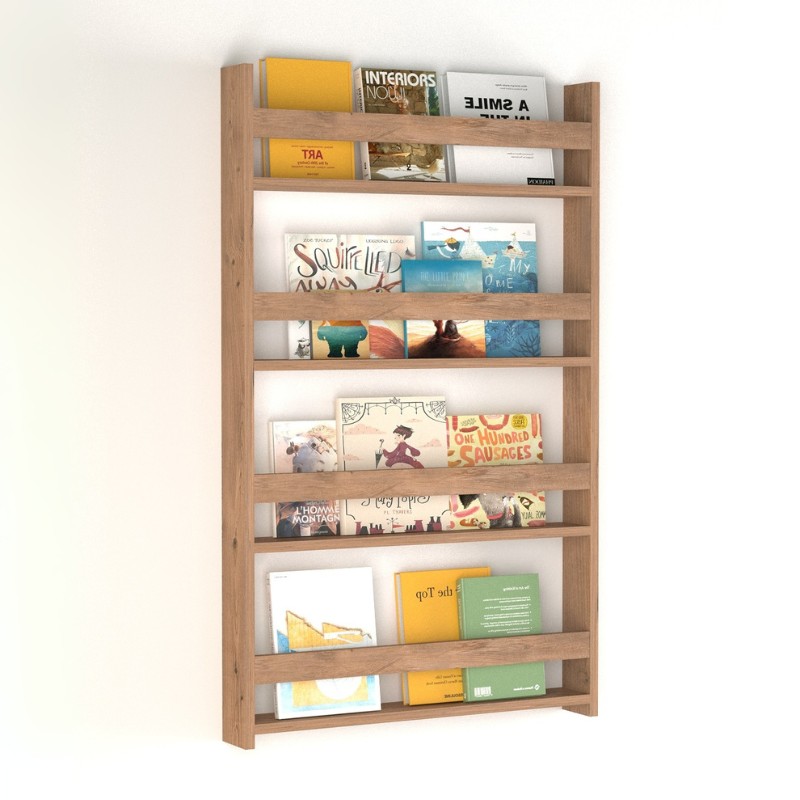 Επιτοίχια βιβλιοθήκη - ραφιέρα Montessori Megapap χρώμα pine oak 74x10x120εκ. Επιτοίχια βιβλιοθήκη - ραφιέρα Montessori Megapap χρώμα pine oak 74x10x120εκ.