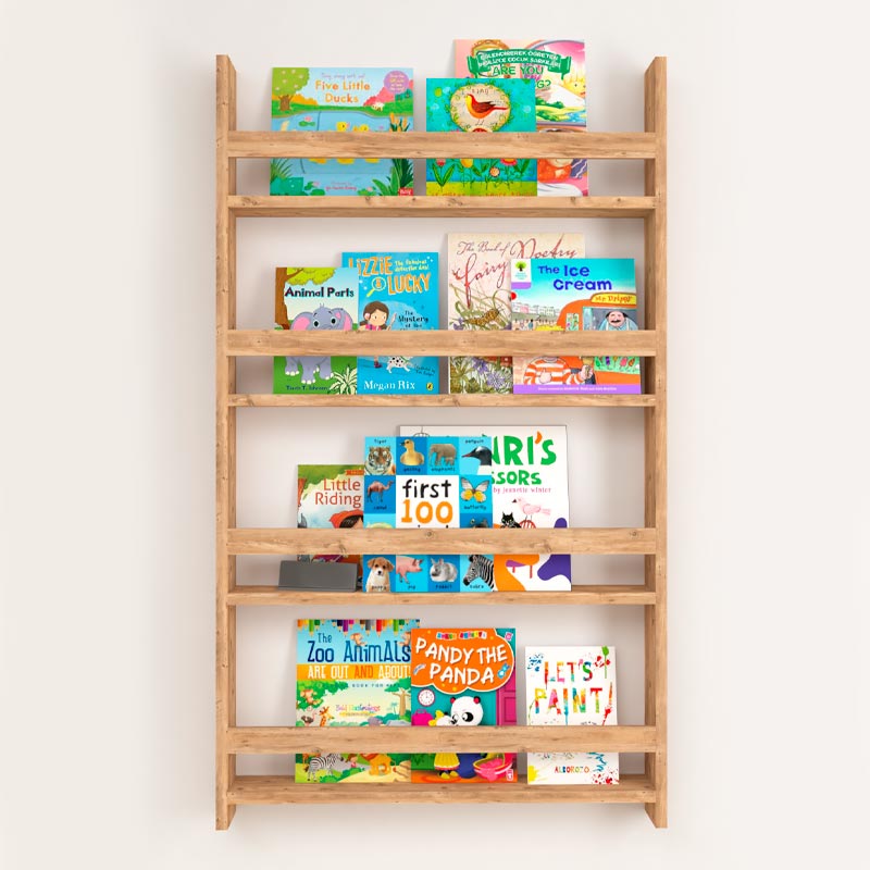 Επιτοίχια βιβλιοθήκη - ραφιέρα Montessori Megapap χρώμα pine oak 74x10x120εκ. Επιτοίχια βιβλιοθήκη - ραφιέρα Montessori Megapap χρώμα pine oak 74x10x120εκ.
