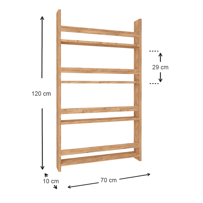 Επιτοίχια βιβλιοθήκη - ραφιέρα Montessori Megapap χρώμα pine oak 74x10x120εκ. Επιτοίχια βιβλιοθήκη - ραφιέρα Montessori Megapap χρώμα pine oak 74x10x120εκ.