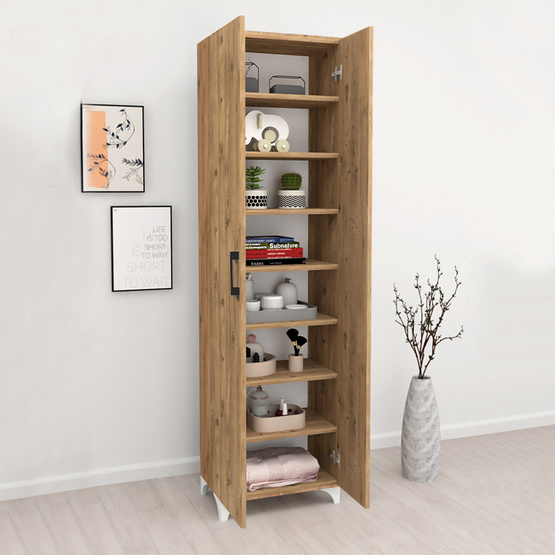 Ντουλάπα - Παπουτσοθήκη Lilly Megapap χρώμα pine oak 49x32x178εκ.