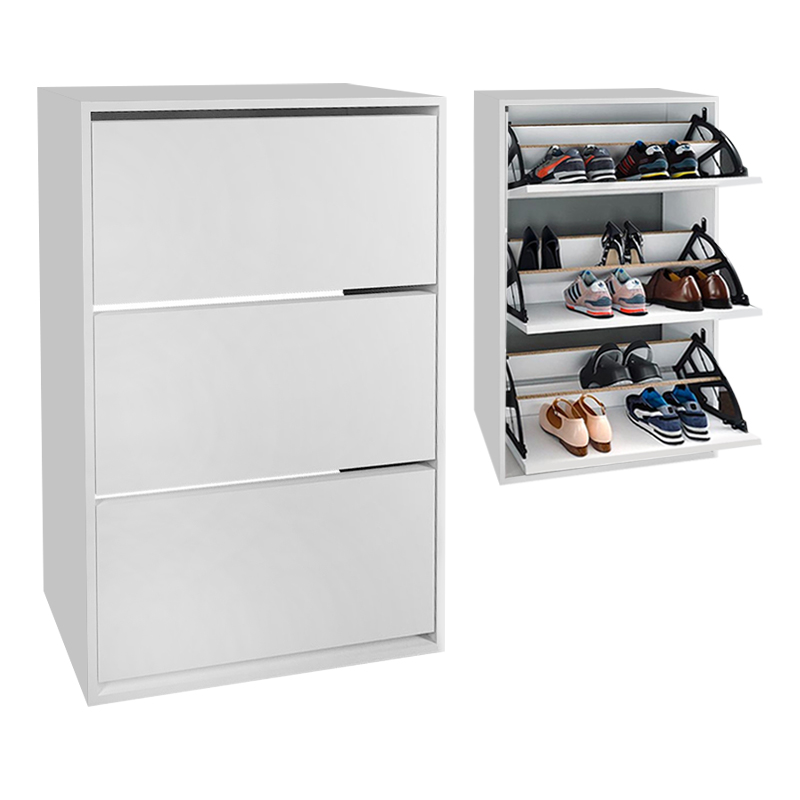 Παπουτσοθήκη Nave Megapap 18 ζευγών χρώμα λευκό 73,6x24x110εκ.