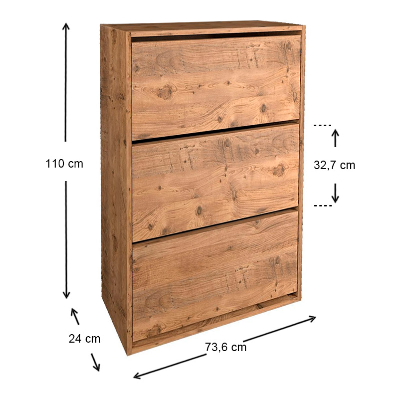 Παπουτσοθήκη Nave Megapap 18 ζευγών χρώμα pine oak 73,6x24x110εκ. Παπουτσοθήκη Nave Megapap 18 ζευγών χρώμα pine oak 73,6x24x110εκ.