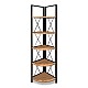 Βιβλιοθήκη γωνιακή Kelsie Megapap χρώμα μαύρο - pine oak 33x33x162εκ. Βιβλιοθήκη γωνιακή Kelsie Megapap χρώμα μαύρο - pine oak 33x33x162εκ.
