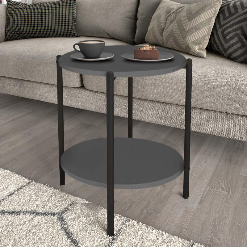 Βοηθητικό τραπεζάκι Argento Megapap χρώμα ανθρακί 43x43x60εκ. Βοηθητικό τραπεζάκι Argento Megapap χρώμα ανθρακί 43x43x60εκ.