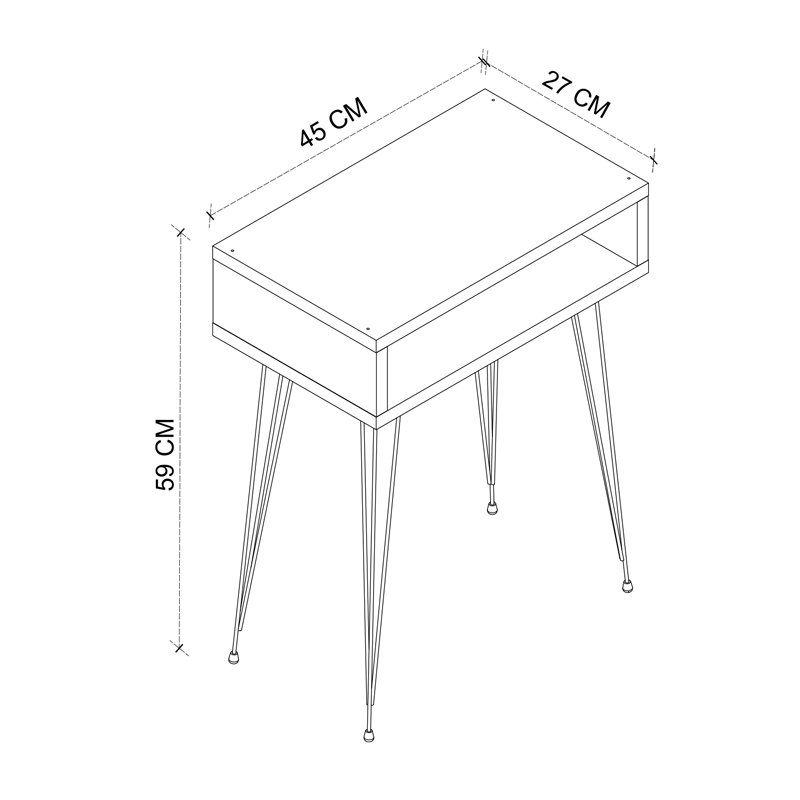 Κομοδίνο Scott Megapap χρώμα λευκό 40x30x60εκ. Κομοδίνο Scott Megapap χρώμα λευκό 40x30x60εκ.