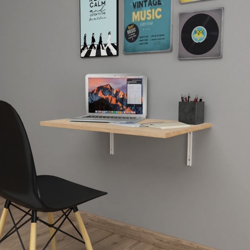 Τραπέζι κουζίνας - Γραφείο επιτοίχιο πτυσσόμενο Ravan Megapap χρώμα sapphire oak 72x45εκ. Τραπέζι κουζίνας - Γραφείο επιτοίχιο πτυσσόμενο Ravan Megapap χρώμα sapphire oak 72x45εκ.