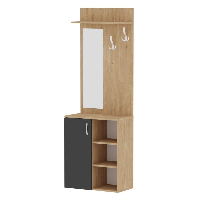 Έπιπλο εισόδου Norva Megapap χρώμα sapphire oak - ανθρακί 67,8x36,3x200,6εκ. Έπιπλο εισόδου Norva Megapap χρώμα sapphire oak - ανθρακί 67,8x36,3x200,6εκ.