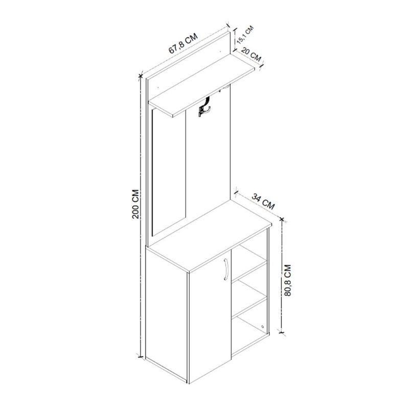 Έπιπλο εισόδου Norva Megapap χρώμα sapphire oak - ανθρακί 67,8x36,3x200,6εκ. Έπιπλο εισόδου Norva Megapap χρώμα sapphire oak - ανθρακί 67,8x36,3x200,6εκ.