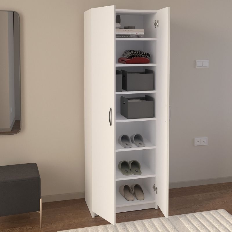 Παπουτσοθήκη Renso Megapap δίφυλλη χρώμα λευκό 59,8x37,8x178,5εκ. Παπουτσοθήκη Renso Megapap δίφυλλη χρώμα λευκό 59,8x37,8x178,5εκ.