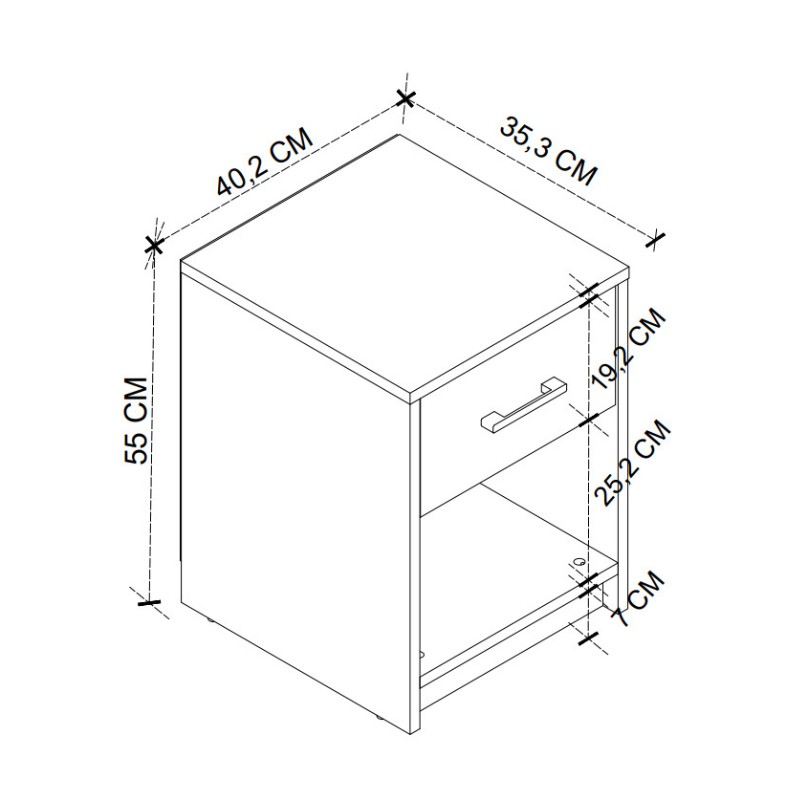 Κομοδίνο Scoty Megapap χρώμα sapphire oak 40,2x35,3x55εκ. Κομοδίνο Scoty Megapap χρώμα sapphire oak 40,2x35,3x55εκ.